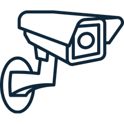 security camera and low voltage electrical work icon